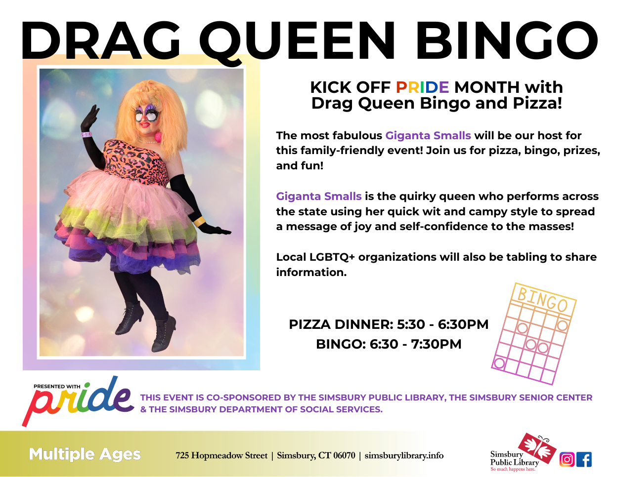 Drag Queen Bingo Eno Hall Simsbury Public Library